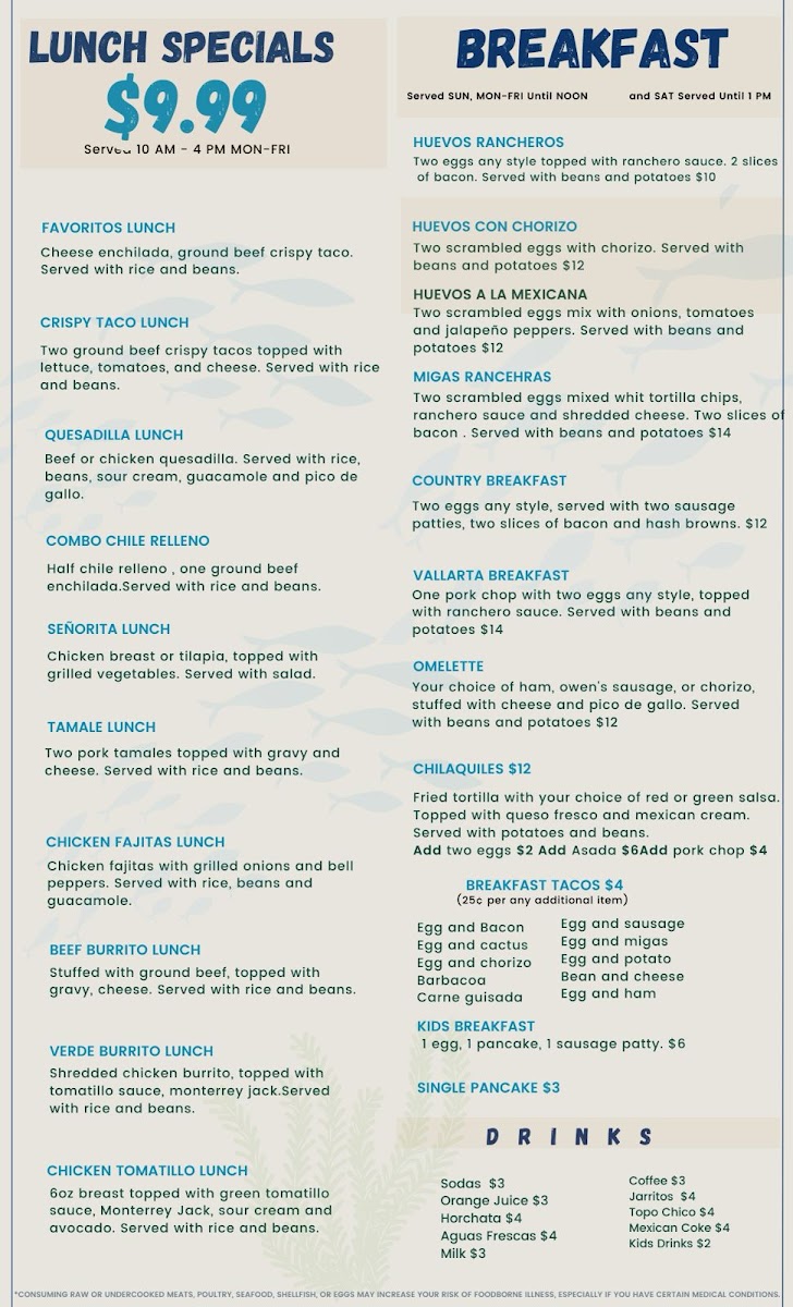 La Vallarta Menu - Image 1
